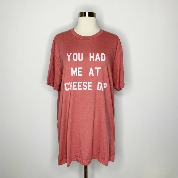 Bella Canvas T-Shirt Women Large You Had Me at Cheese Dip Valentine Love Tee - Picture 1 of 5